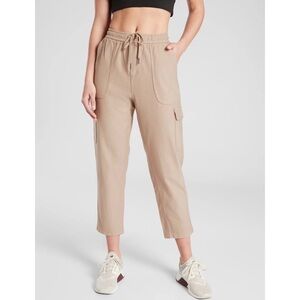 Athleta Farallon Cargo Crop Joggers Mocha Latte